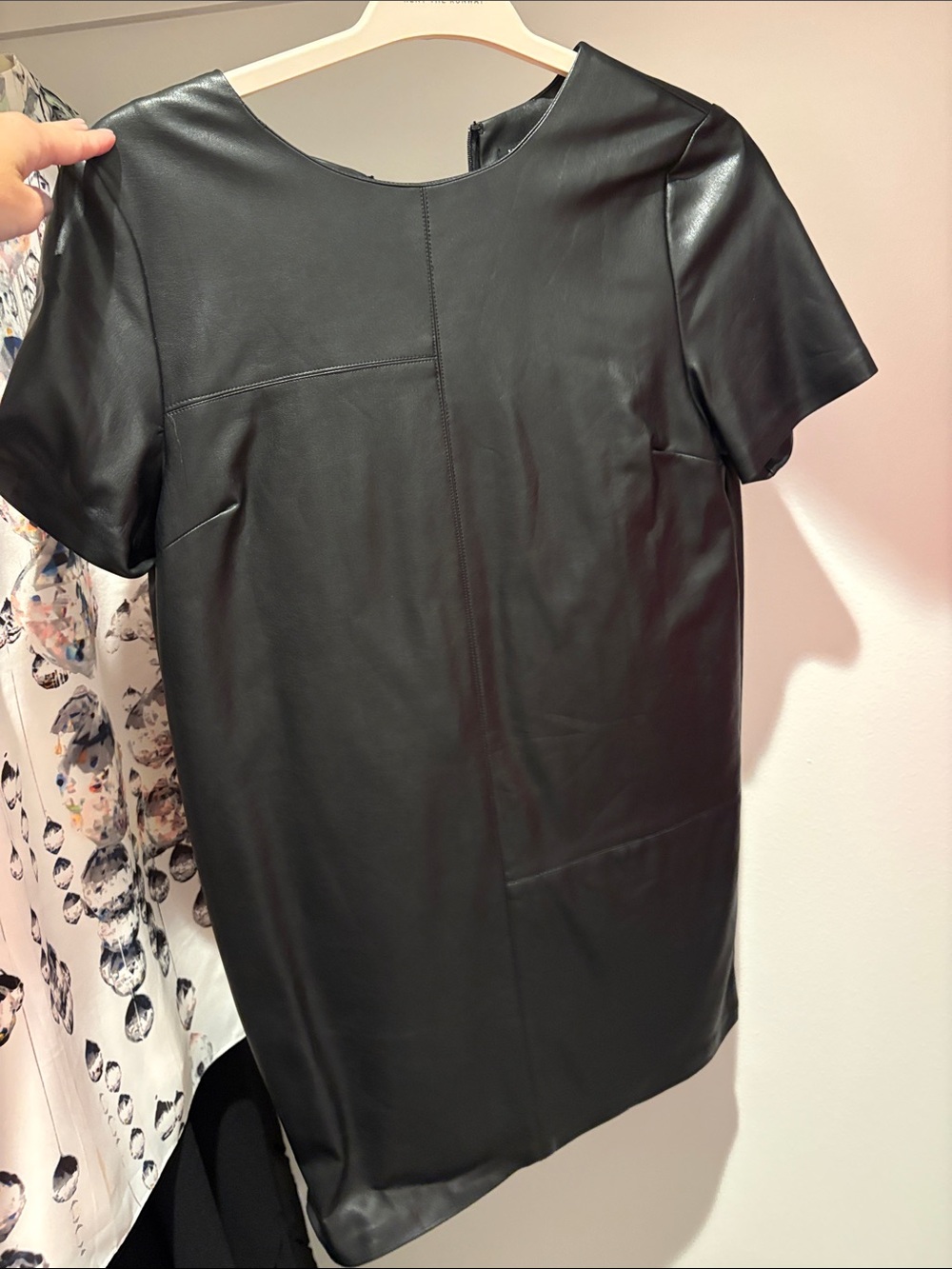 Very J Black Faux Leather Short-Sleeve Tunic